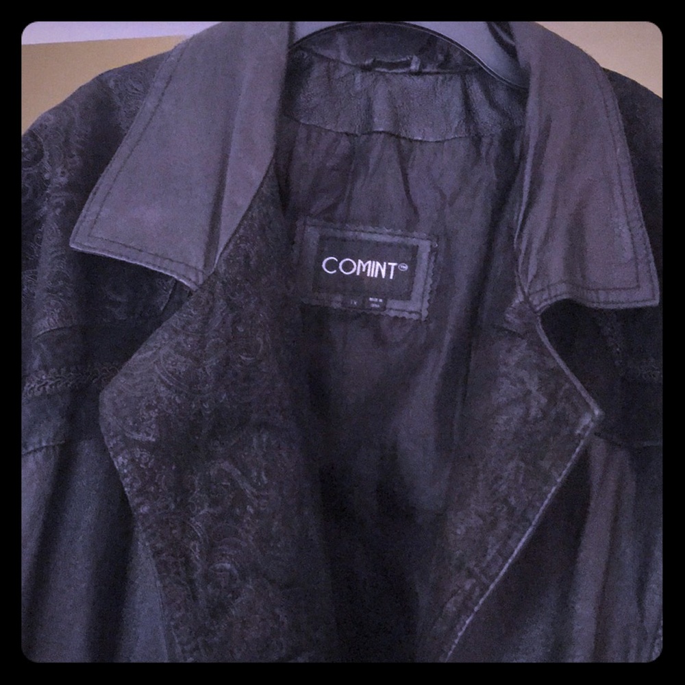 COMINT BLK Leather Overcoat (XL) Fine Detail.Warm!